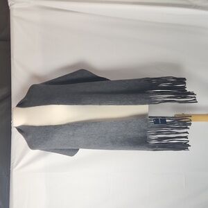 Lucky Brand Fringe Scarf Wrap Shawl Gray Boho Cozy Western Minimalist Unisex NWT